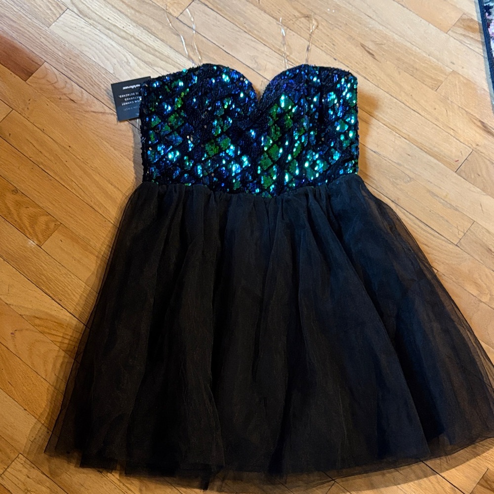 Charlotte Russe Strapless Mini Sequin Dress Size XL NWT